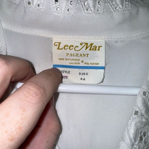 Vintage Lee Mar Women's White Collared Blouse Size 44 Long Sleeve Deadstock - Picture 5 of 8